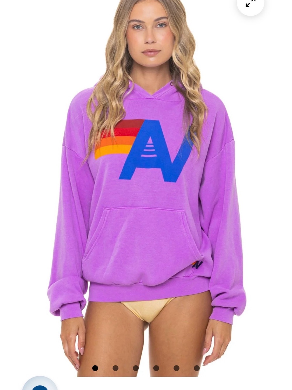 Aviator Nation Lavender Hoodie with Multicolor Logo